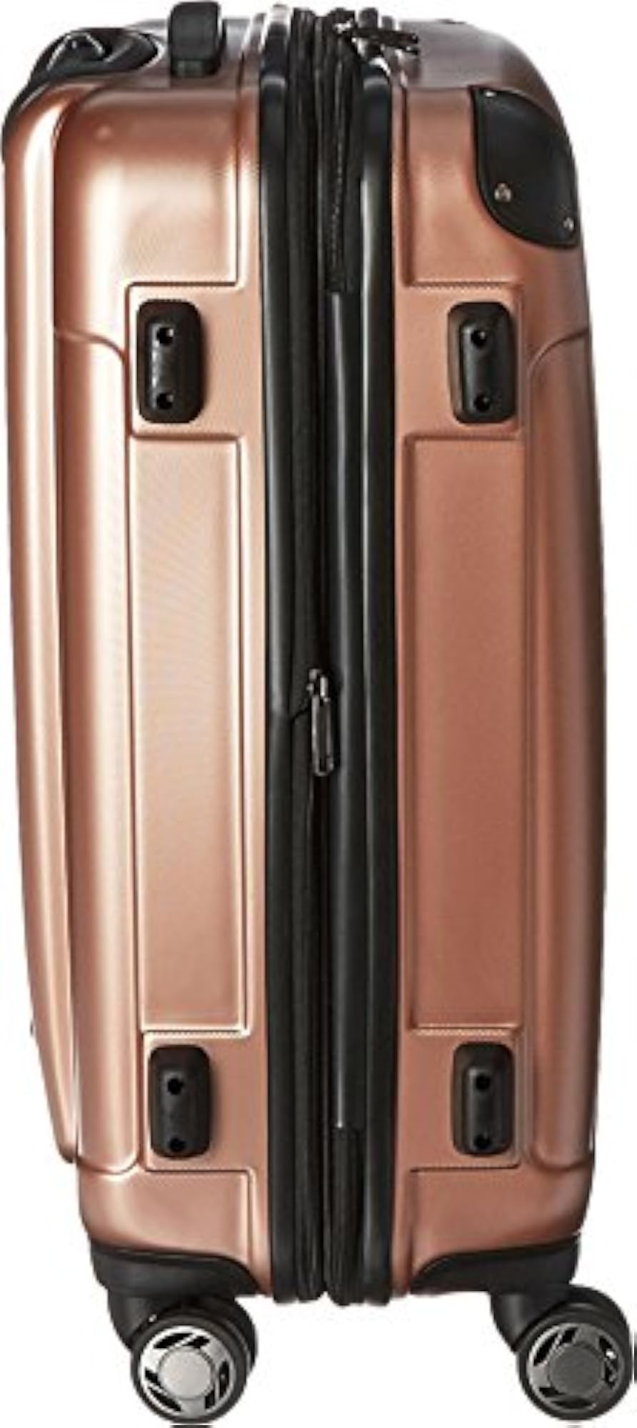 Expandable 8-Wheel Spinner Checked Luggage, Rose Gold
